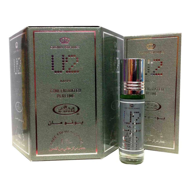 6x6ml U2 Man Al Rehab Genuine Perfume Roll On Fragrance Alcohol Free Halal