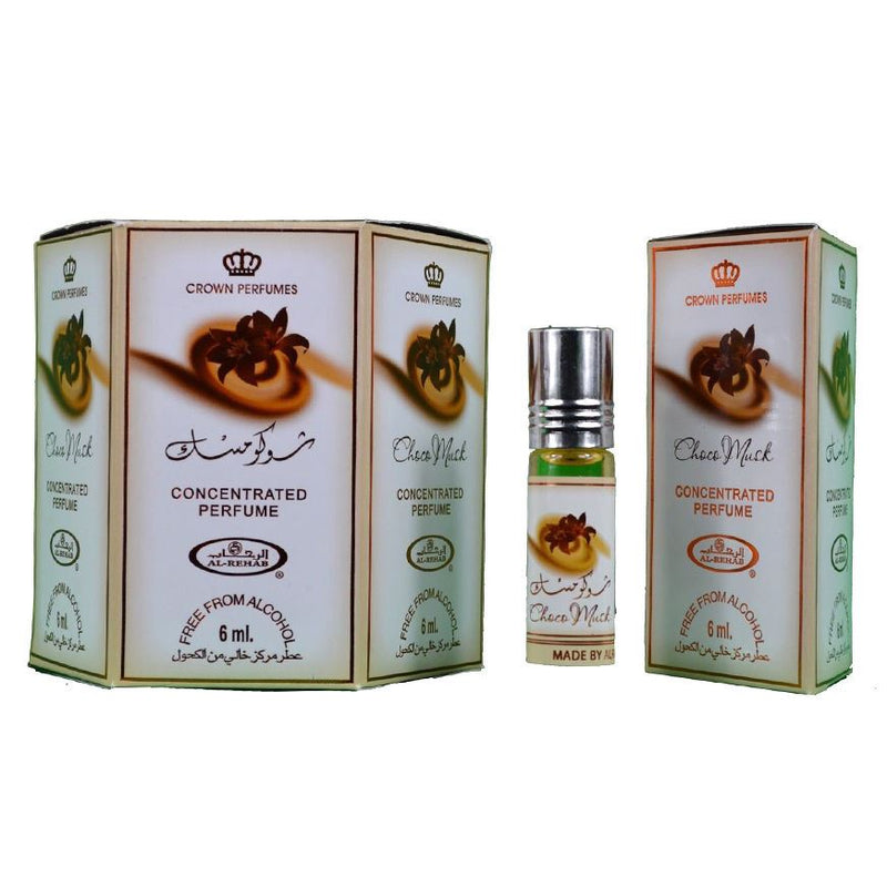6x6ml Choco Musk Al Rehab Genuine Perfume Roll On Fragrance Alcohol Free Halal