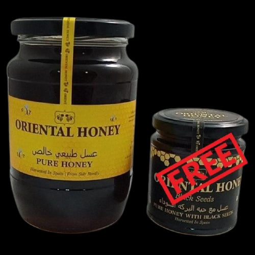 1kg Pure Sidr Honey + 250g Free Black Seed Honey Natural Spain Oriental