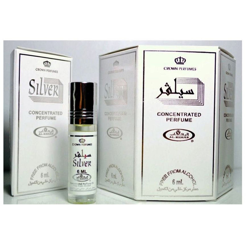 6x6ml Silver Al Rehab Genuine Perfume Roll On Fragrance Oil Alcohol Free Halal