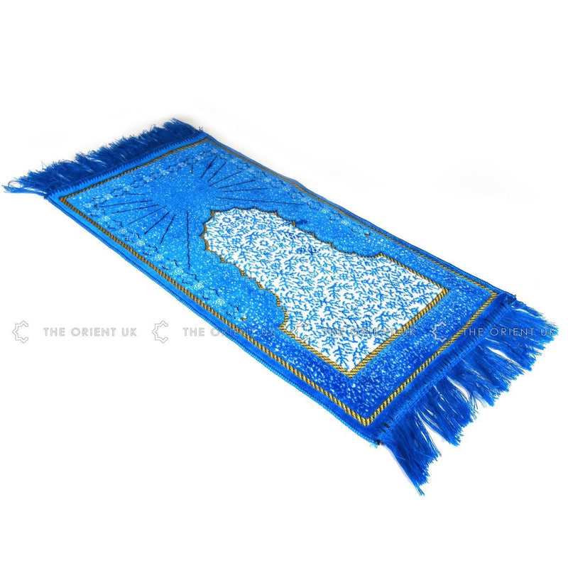 Children Prayer Mat Blue Islamic Kids Pray Rug Namaz Carpet 60x35cm - The Orient
