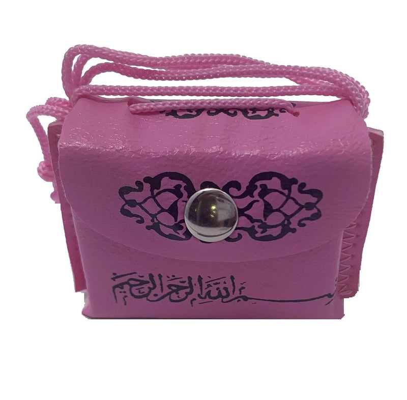 Pink Car Hanging Mini Quran Pouch Islamic Holy Gift Muslim Leather