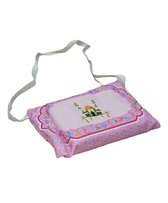 Children & Adult Decorated Roses Prayer Mat Bag Arabic Alphabet Islamic