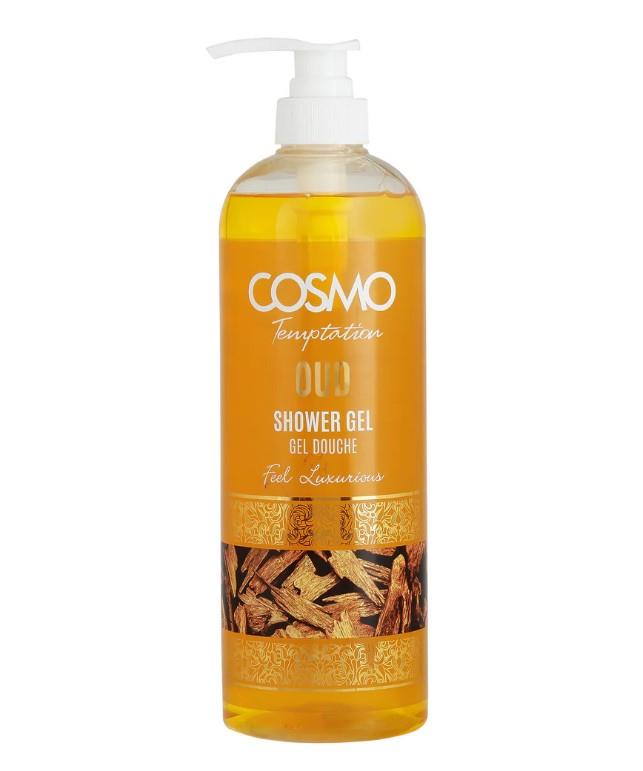 Oud Shower Gel 1000ml – COSMO Temptation Luxury Body Wash, Long-Lasting Fragrance, Gentle on Skin