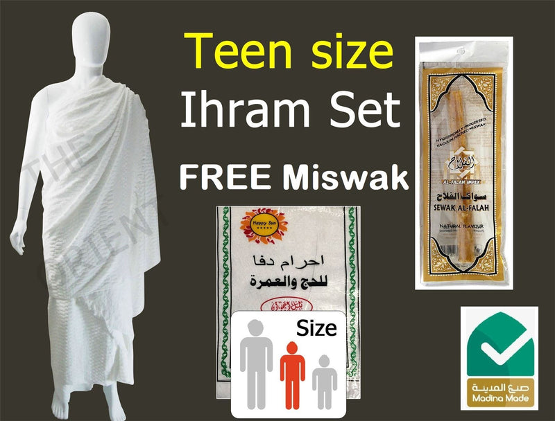 Adult Fabric Ihram Set Belt Slippers Tasbih Hajj Umrah Makkah Ehram Clothing