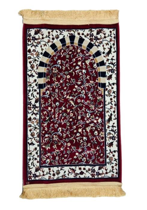 Red Minwal Prayer Mat Adult Size Pray Salaah Masjid Musalla Gift Muslim