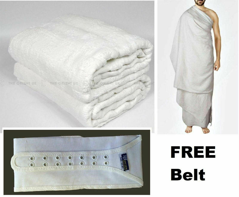 Adult Fabric Ihram Set Belt Slippers Tasbih Hajj Umrah Makkah Ehram Clothing
