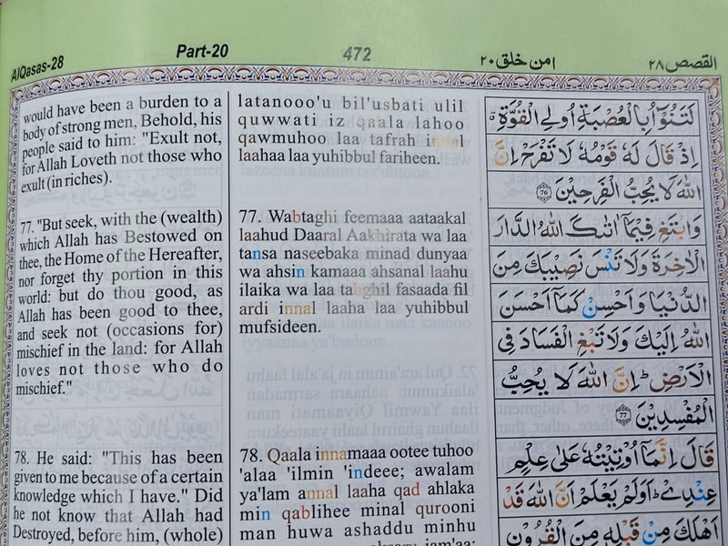 The Holy Quran Colour Coded Transliteration/Translation