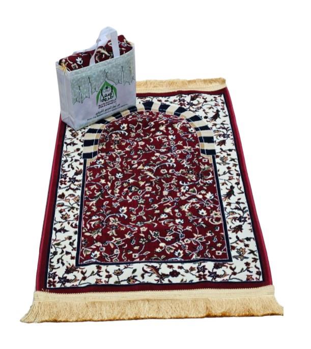 Red Minwal Prayer Mat Adult Size Pray Salaah Masjid Musalla Gift Muslim