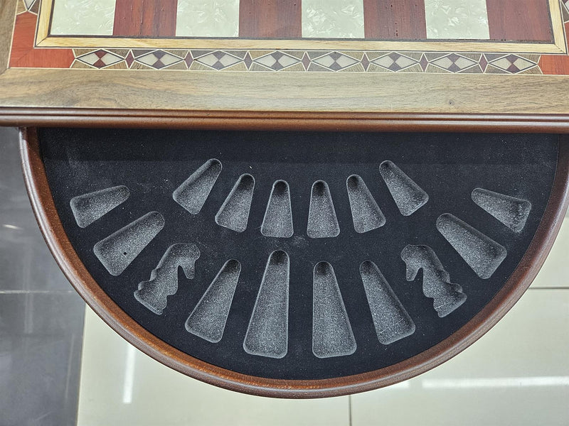 Luxury Handmade Wooden & Marble Chess Set with Hidden Storage