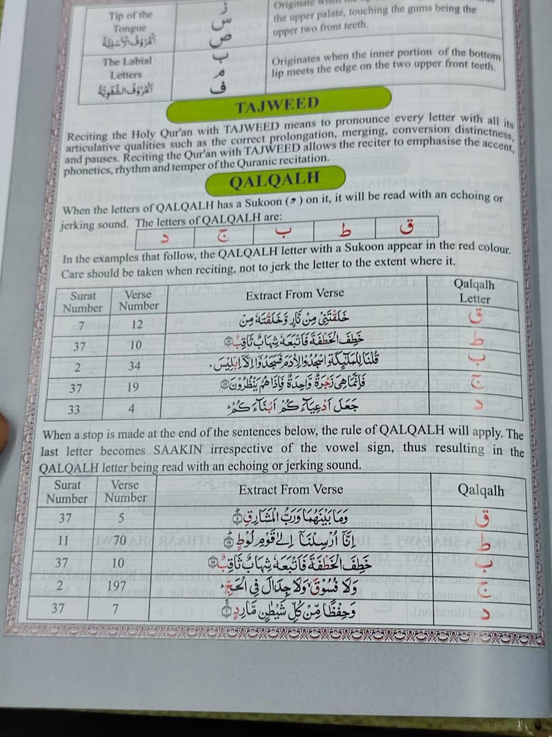 The Holy Quran Colour Coded Transliteration/Translation