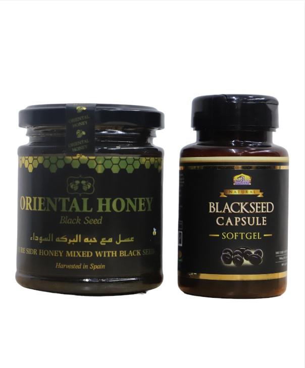 250g Blackseed Oriental Pure Honey Premium Quality & Blackseed Softgel Capsule