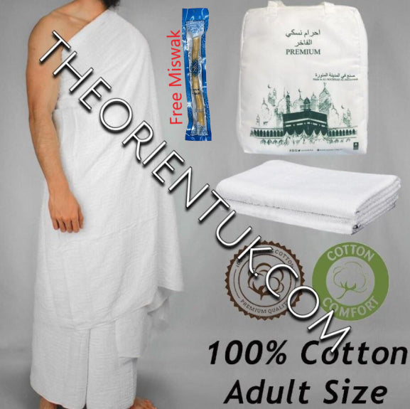 Adult Fabric Ihram Set Belt Slippers Tasbih Hajj Umrah Makkah Ehram Clothing