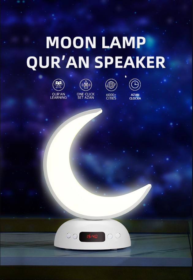 Islamic Moon Azan Clock Quran Speaker Touch Lamp LED