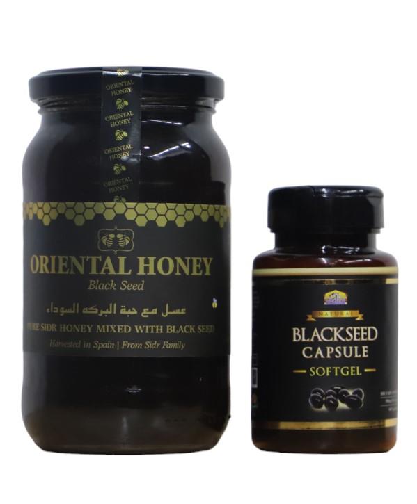 500g Blackseed Oriental Pure Honey Premium Quality & Blackseed Softgel Capsule