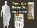 Teenager Towel Ihram Cotton Cloth Hajj Umrah Makkah Ehram + Free Miswaak