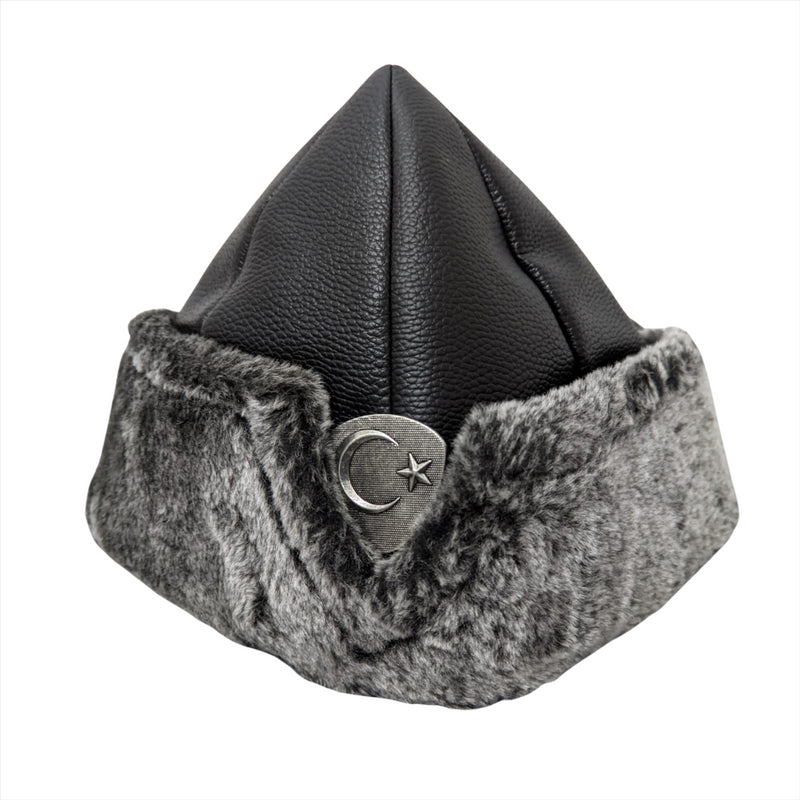 Dirilis Ertugrul Hat Men Boys Turkish Ottoman Bork Fur Black Brown