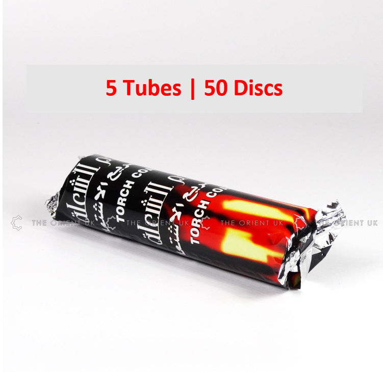 5 Tubes | 50x Charcoal Disc Tablet Coal Instant Light Incense Bakhour Bakhoor