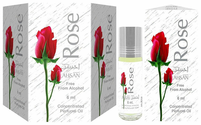 12x6ml Ahsan Rose Genuine Perfume Roll On Fragrance Alcohol Free Halal