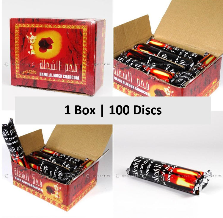 1 Box | 100x Charcoal Disc Tablet Coal Instant Light Bakhoor Shisha Hooka