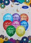 Ramadan Mubarak Multicoloured Balloons Decoration Party Celebration Function x8