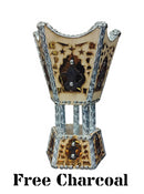 Large Bakhoor Burner Oil Incense Bakhour Syrian Handmade Wooden 16x26cm