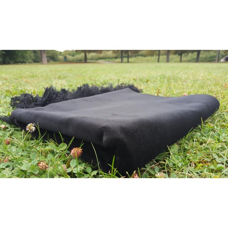 Plain Velvet Soft Pray Mat Namaz Salah Mat Hajj Umrah Ramadan 120x70 cm Black - The Orient