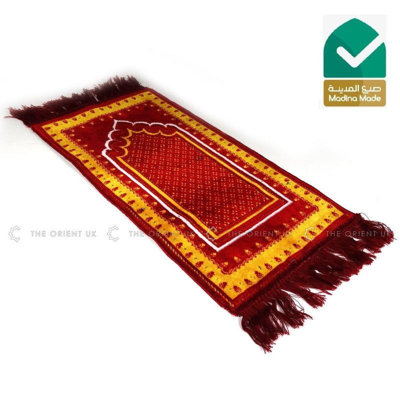Kids Children Prayer Mat Red Islamic Pray Rug Namaz Carpet 60x35cm - The Orient