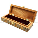 Engraved Wooden Mosaic Jewellery Trinket Box Gift Handmade Inlaid 21x8