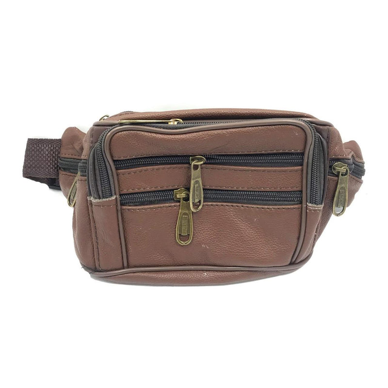 Brown Leather Travel Waist Belt Bag Passport Money Pockets Ihram Hajj Umrah