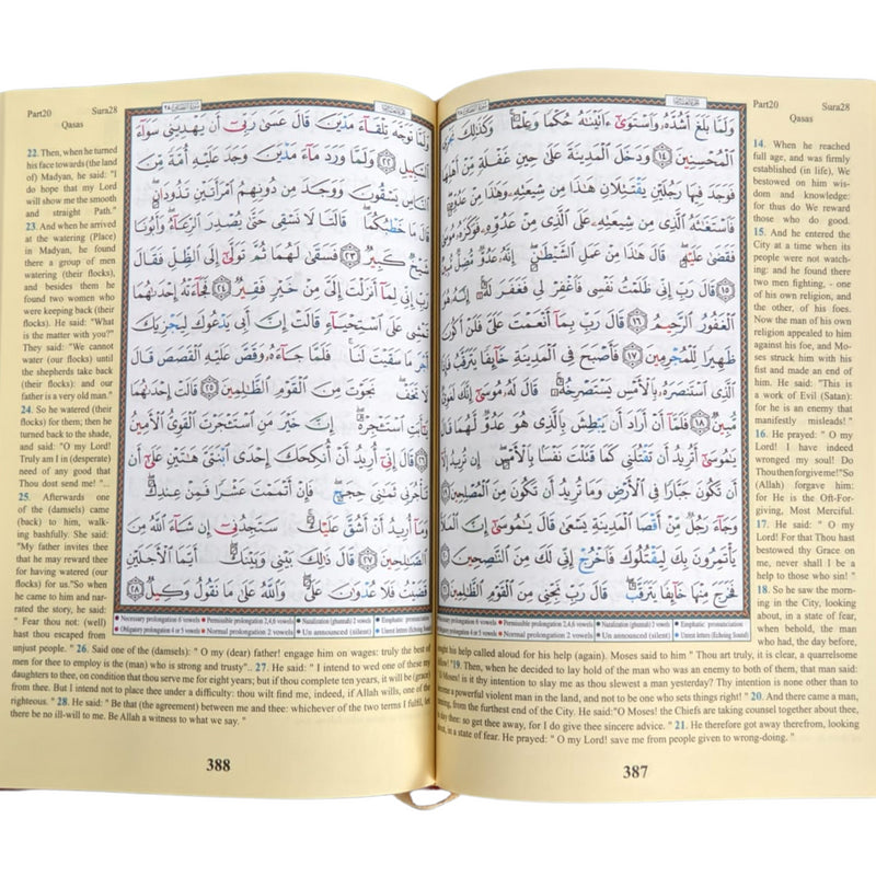 Colour Coded Quran With English Translation Othmani Script Koran Qur'an