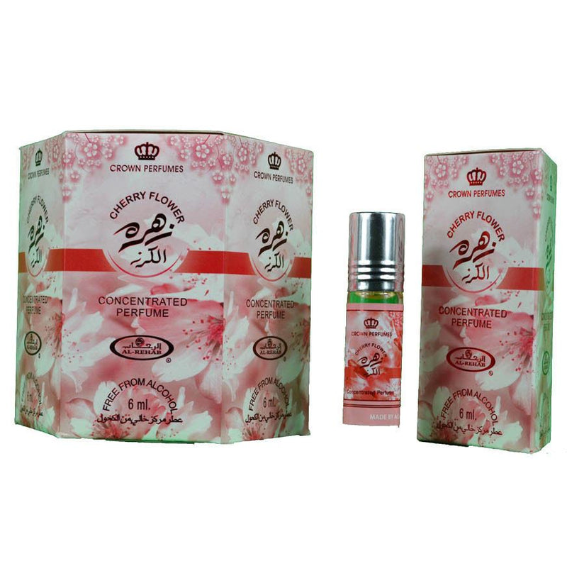 6x6ml Cherry Flower Al Rehab Genuine Perfume Roll On Fragrance Alcohol Free Halal