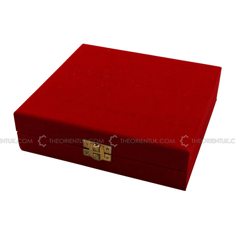 Allah Muhammad Gold Diamonds Velvet Box Islamic Ornament Gift 13x6cm