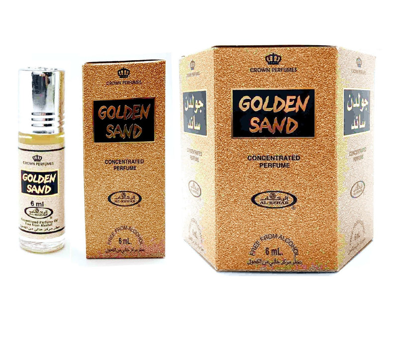 6x6ml Golden Sand Al Rehab Genuine Perfume Fragrance Alcohol Free Halal