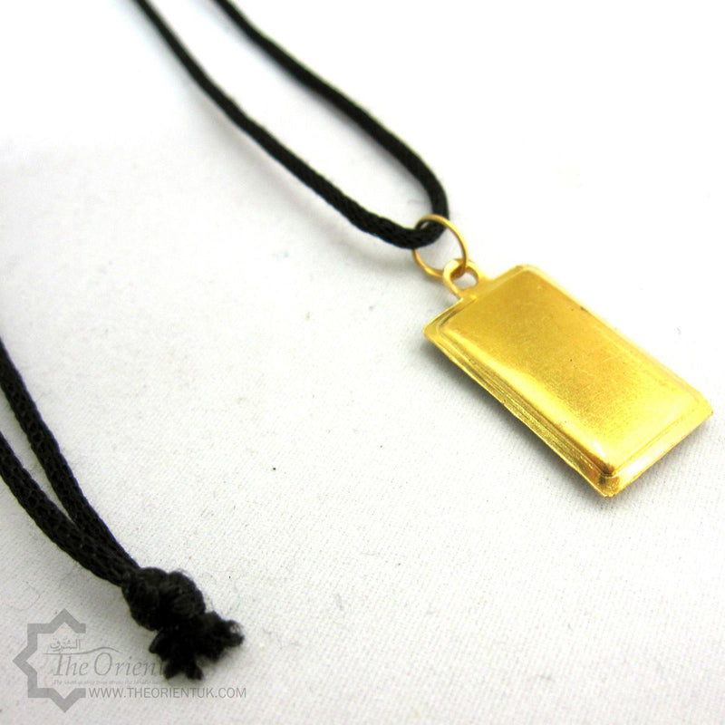 Ayat ul Kursi Black Pendant Necklace Chain Islamic Muslim Protection 60cm