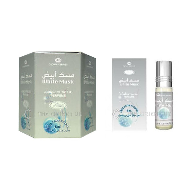 6x6ml White Musk Al Rehab Genuine Perfume Roll Fragrance Oil Alcohol Free Halal