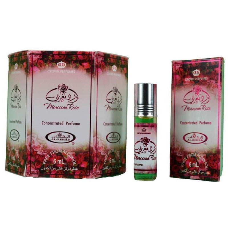 Al Rehab Moroccan Rose 12 x 6ml Perfume for Men Women Genuine Authentic Original Roll On Attar Fragrance - The Orient