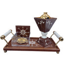 Bakhoor Burner Set Oil Incense Bakhour Turkish Handmade Wooden