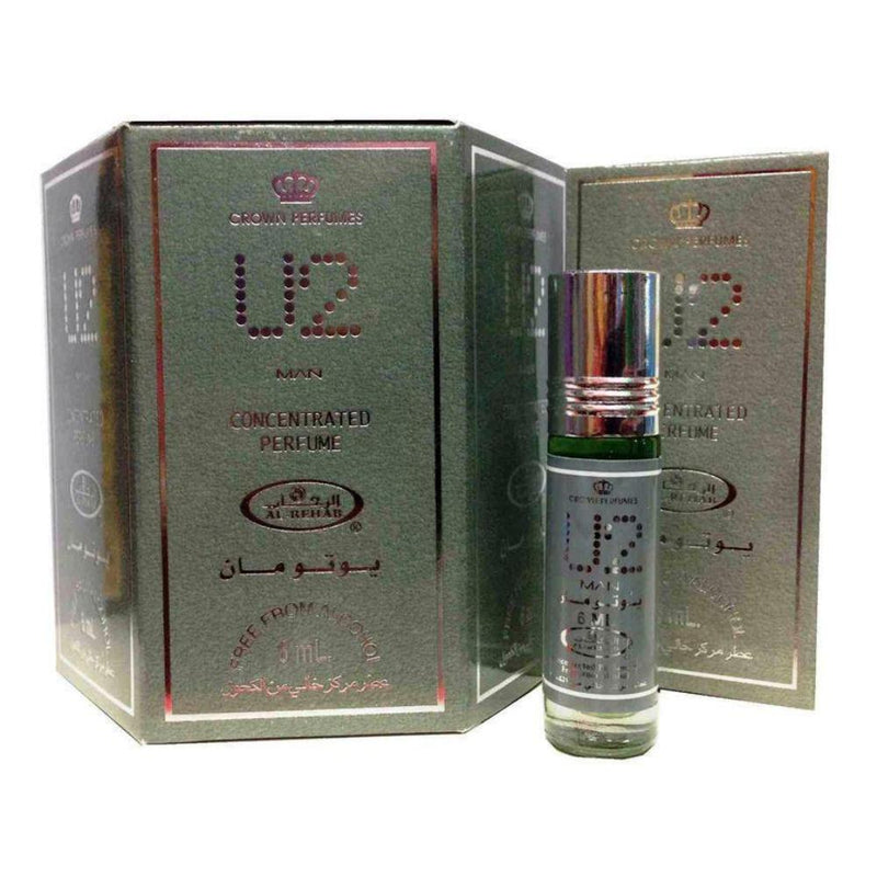 Al Rehab U2 Men 12 x 6ml Perfume for Men Women Genuine Authentic Original Roll On Attar Fragrance - The Orient