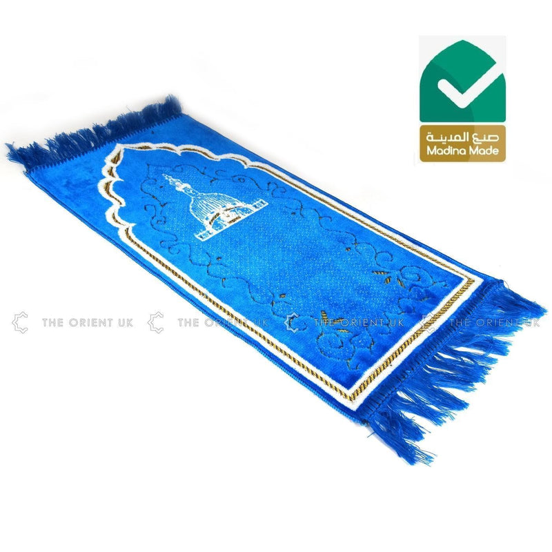 Children Prayer Mat Blue Islamic Kids Pray Rug Namaz Carpet 60x35cm - The Orient