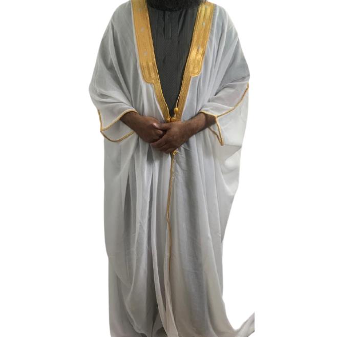 Bisht Cloak Arab Dress Thobe Islam Robe Eid Kaftan Wedding Arabian Men