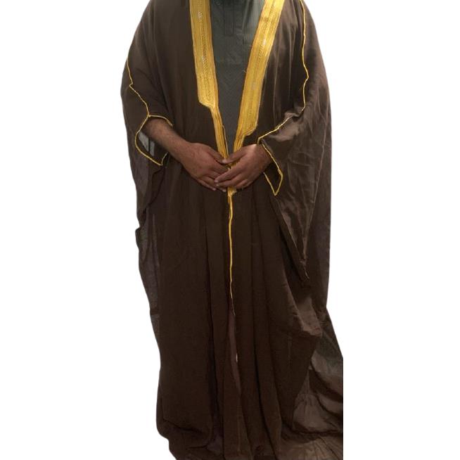 Bisht Cloak Arab Dress Thobe Islam Robe Eid Kaftan Wedding Arabian Men