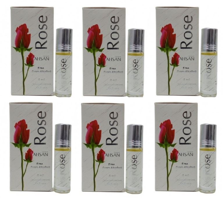 6x6ml Rose by Ahsan Genuine Perfume Roll On Fragrance Oil Alcohol Free Halal